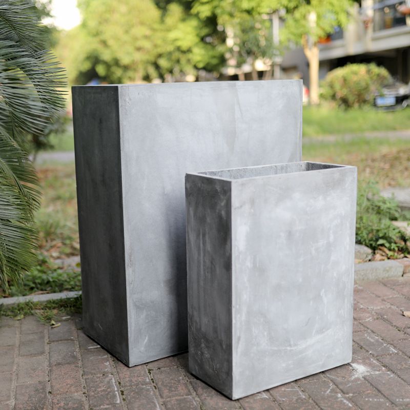 빈티지화분 대형 시멘트 플랜터 카페 테라스 가드닝 회색 정사각 22x22x22 - 상세 이미지 4
