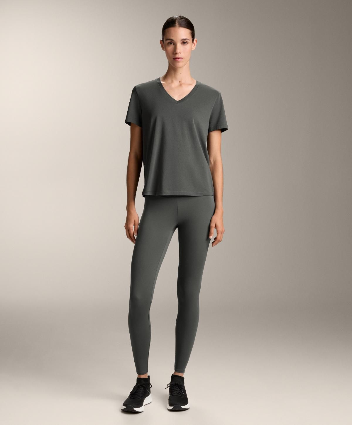 오이쇼 미니멀 베이직 코튼블렌드 브이넥 반팔 티셔츠 0923/169 DARKANTHRACITE - 상세 이미지 3