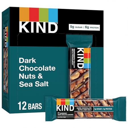KIND 너트 바 다크 초콜릿 너트 바다소금 건강 간식 글루텐 프리 저당 단백질 6g 12개입 - 메인 이미지