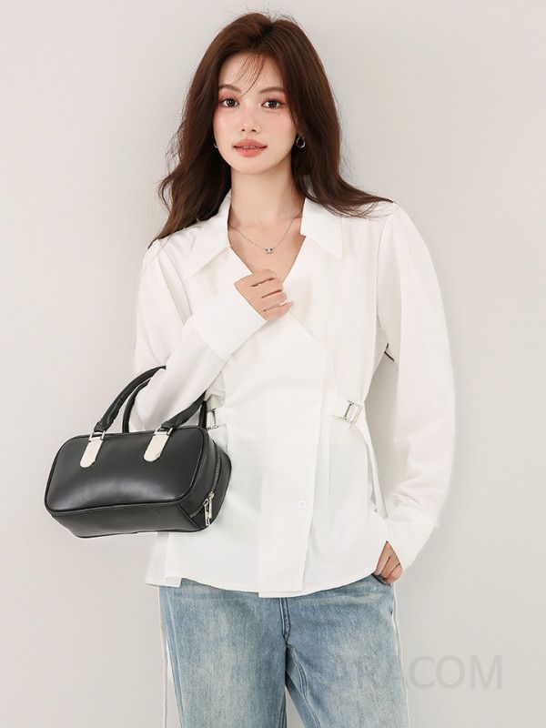 여성 브이넥 레이스 긴팔 블라우스 가을 슬림핏 캐주얼 스타일 데일리 패션 다용도 셔츠 세련된 디자인 편안한 착용감 - 상세 이미지 5