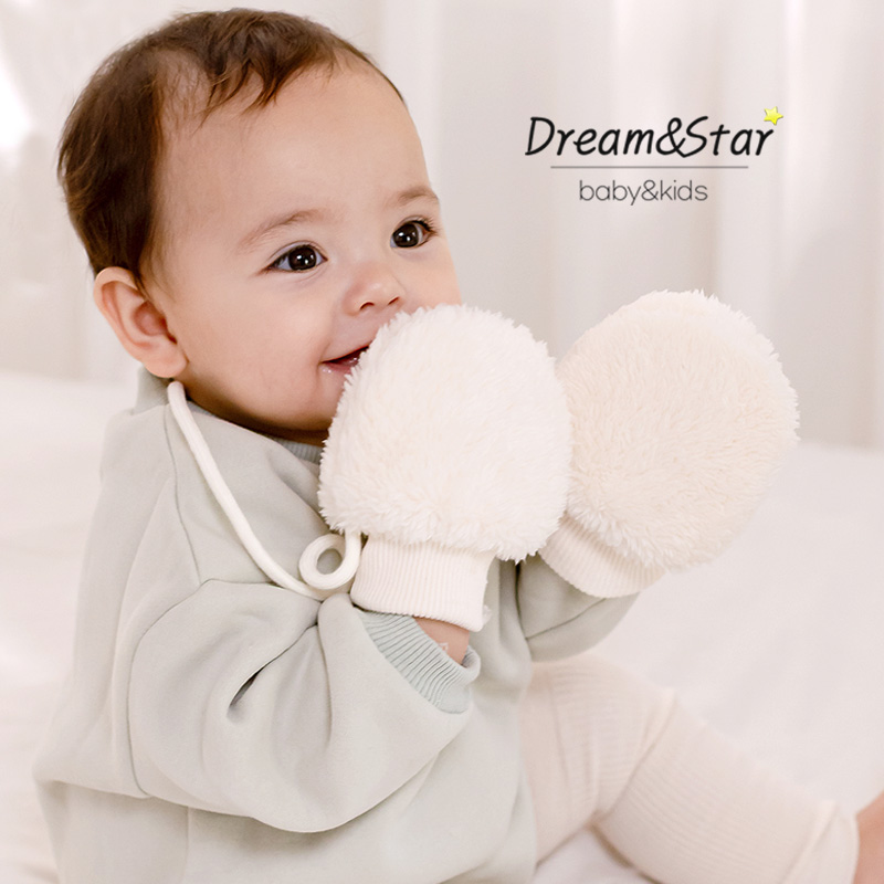 꿈과별 몽몽 손싸개 장갑 손모아 아기 겨울 털장갑 아기선물