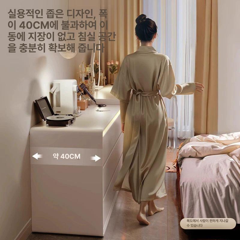북유럽 고급 화장대 서랍 원목 수납 복도 콘솔 침실 해후 화장대 1m+6서랍장+구름 C 자체 설치 - 상세 이미지 4
