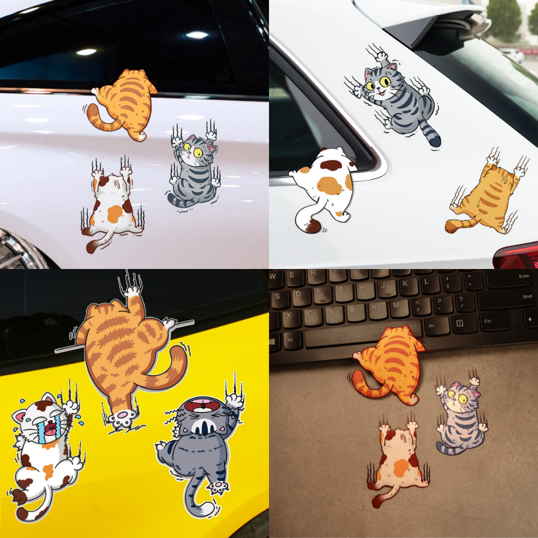 차량 고양이 스티커 흠집 기스 스크래치 범퍼 문콕 - 상품 이미지
