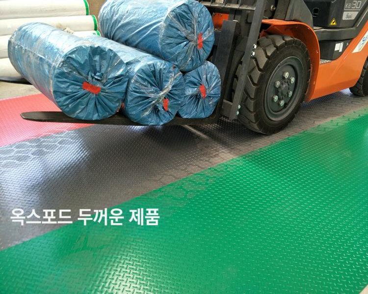 공장 바닥 시공용 미끄럼방지 고무 매트 두꺼운 소가죽형 작업용 인자무늬 바닥재 블루 0.6mx1m - 상세 이미지 3