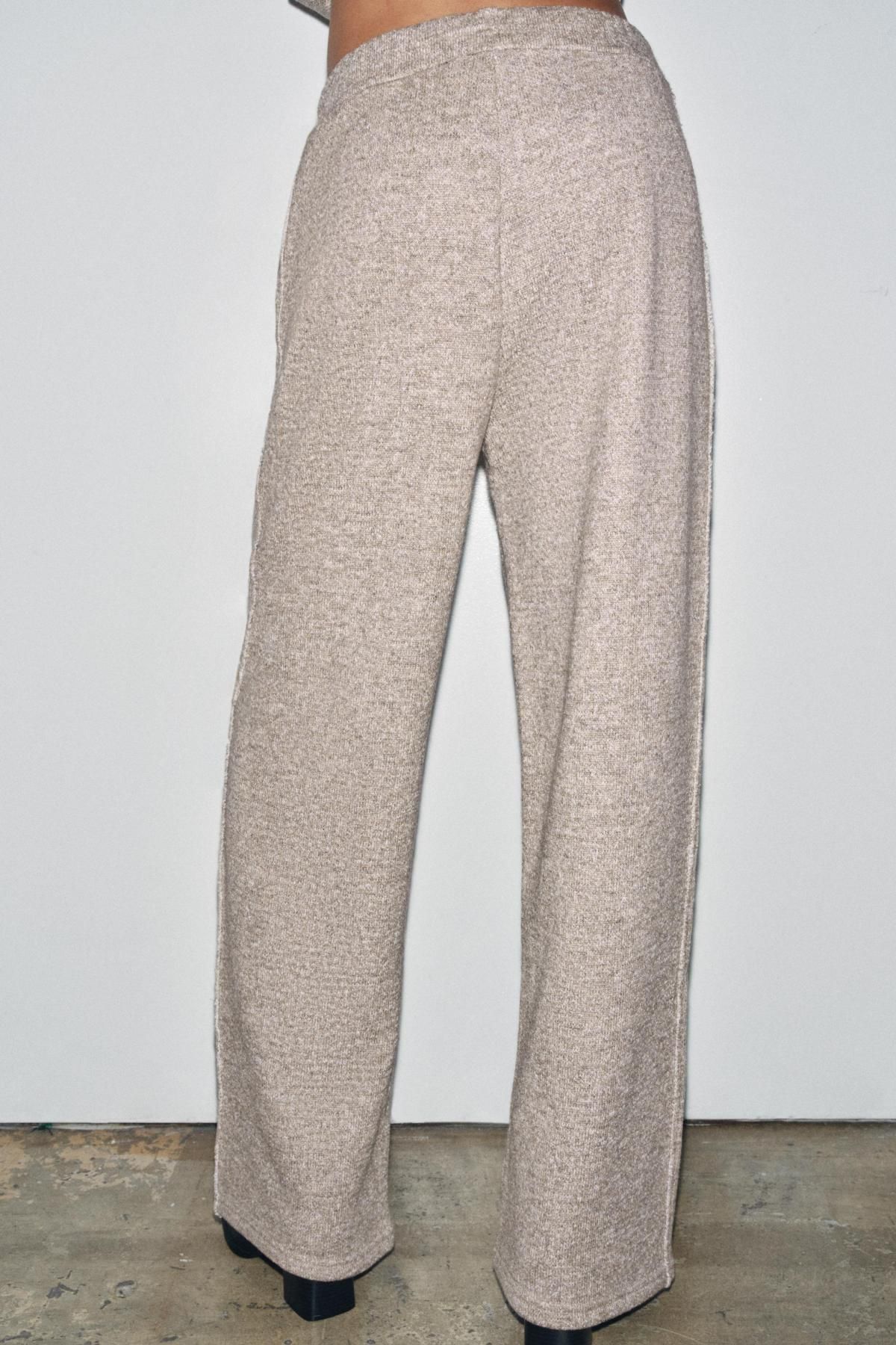 자라 내추럴 와이드핏 테크니컬 밴딩 팬츠 1223/463 BROWN / TAUPE - 상세 이미지 3
