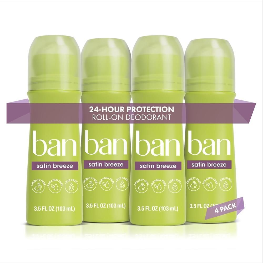 Ban 데오드란트 Satin Breeze 롤온 103ml (4개) - 상품 이미지