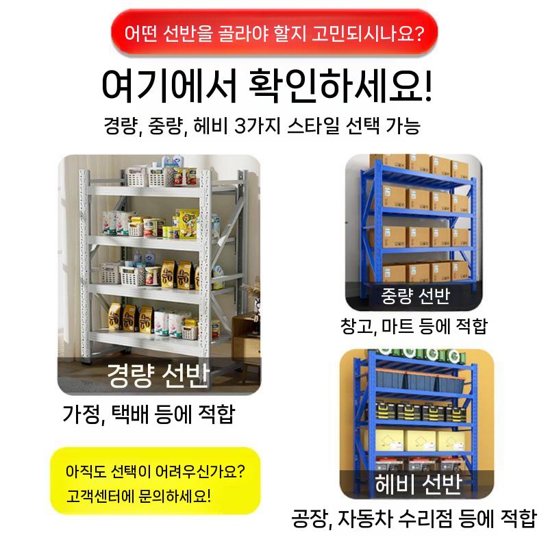 중량랙 산업용 창고용 철제 선반 중량 적치대 물류 조립식 창고 백색 서브프레임(2층) 1 105x40x200cm - 상세 이미지 5