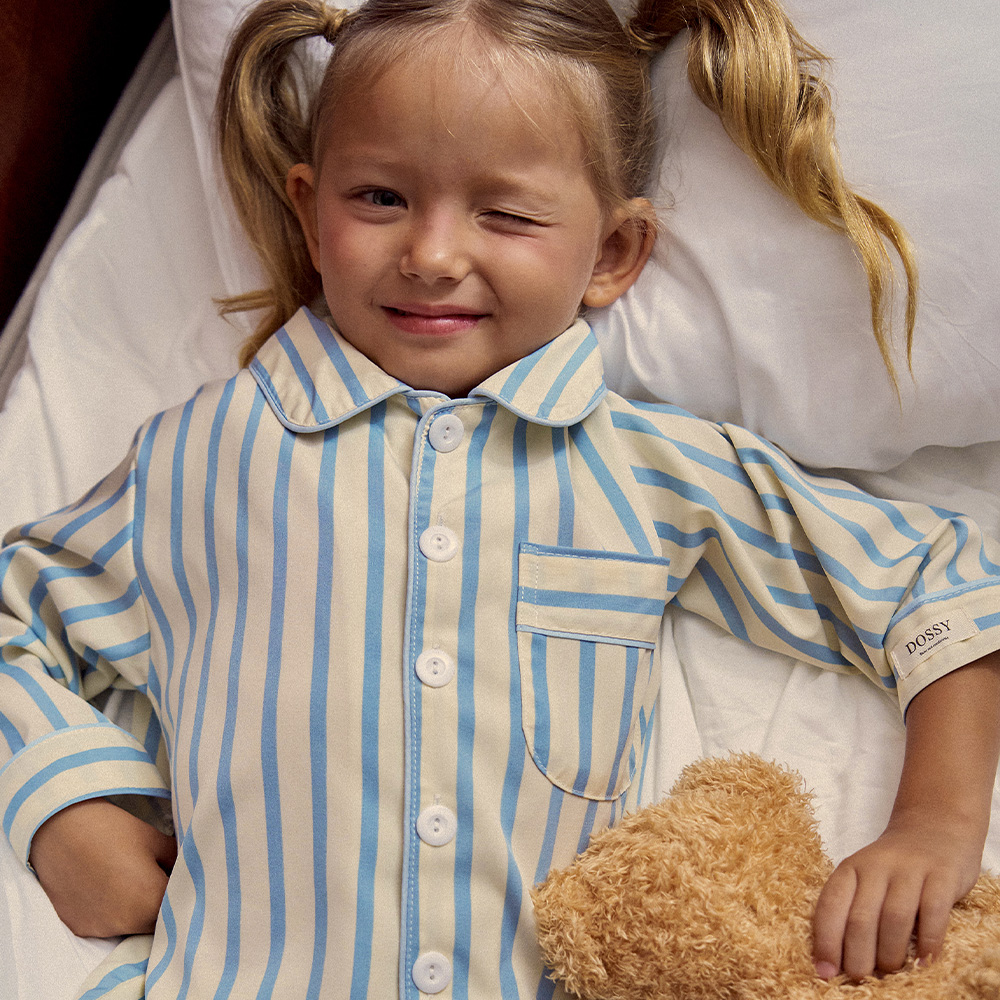 [도씨] 실크핏 퓨어 긴팔 키즈 잠옷 세트