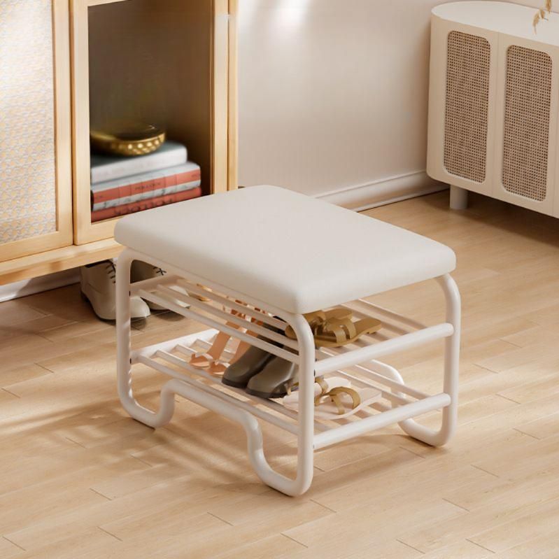 미니 슈벤치 현관 입구 신발장 낮은 벤치 신발정리대 40cm 화이트 가죽