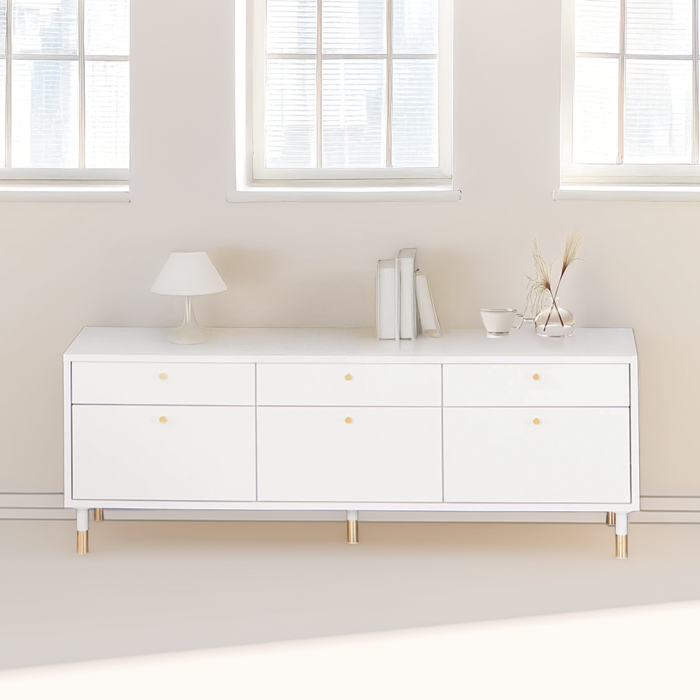 프라하 tv다이서랍장 낮은 티비 서랍장 선반 장식장 1500x400x525, 화이트