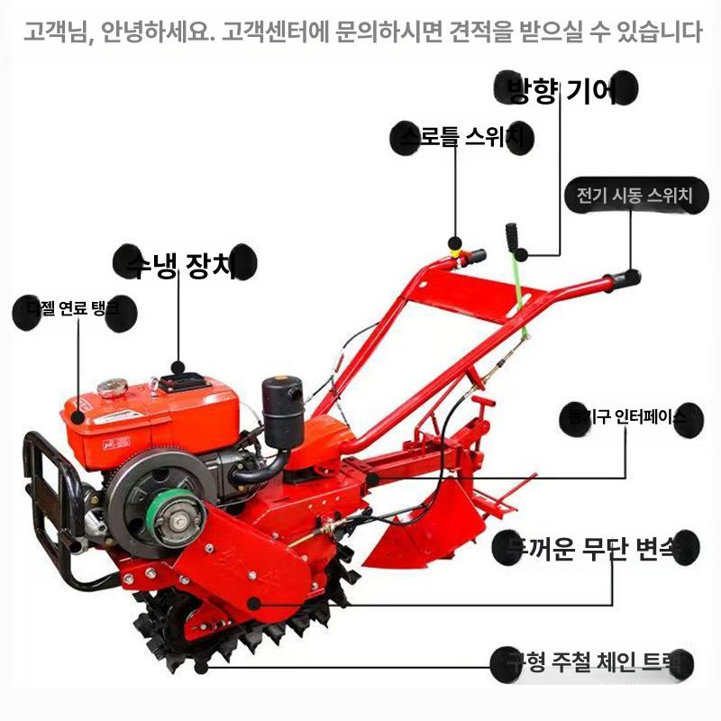 미니경운기 밭갈이 무한궤도 이앙기 트랙터 텃밭관리기 170 가솔린 - 상세 이미지 4