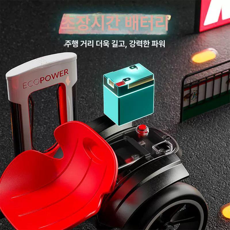 2025년형 전동 고카트 접이식 기본형 설치 리모컨 옐로우 리모컨포함 전력 성인용 원격 차이나레드+6V4배터리+싱글드라이브 전기 구동 - 상세 이미지 3