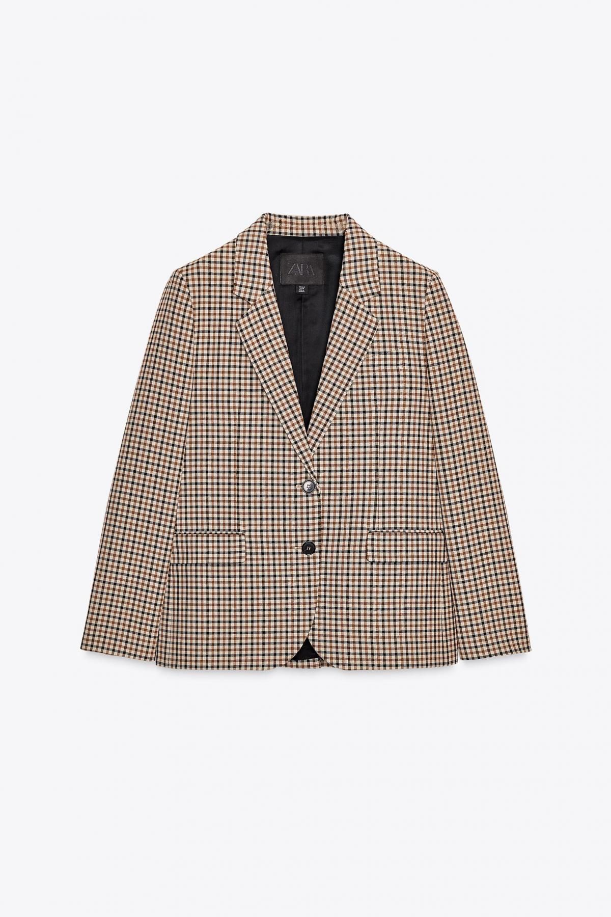 자라 체크 테일러드 스트레이트 블레이저 8782/869 MULTICOLOURED - 메인 이미지