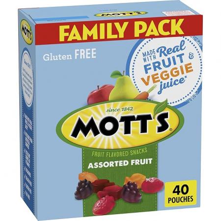 Motts 과일맛 스낵 할로윈 간식 모듬 과일 글루텐 프리 스낵 패밀리 팩 40개입 32온스 - 메인 이미지