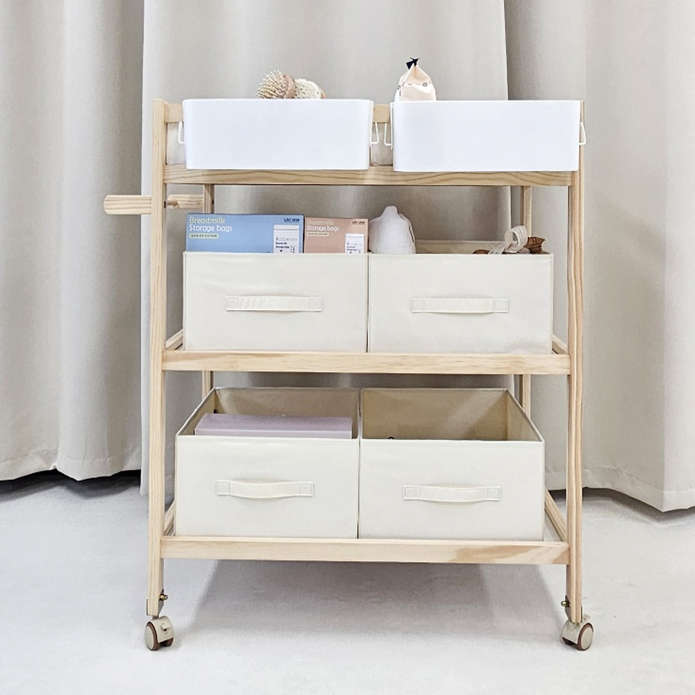 라비베베 아기 기저귀 교환대 정리함 보관함 패브릭 다용도 수납함