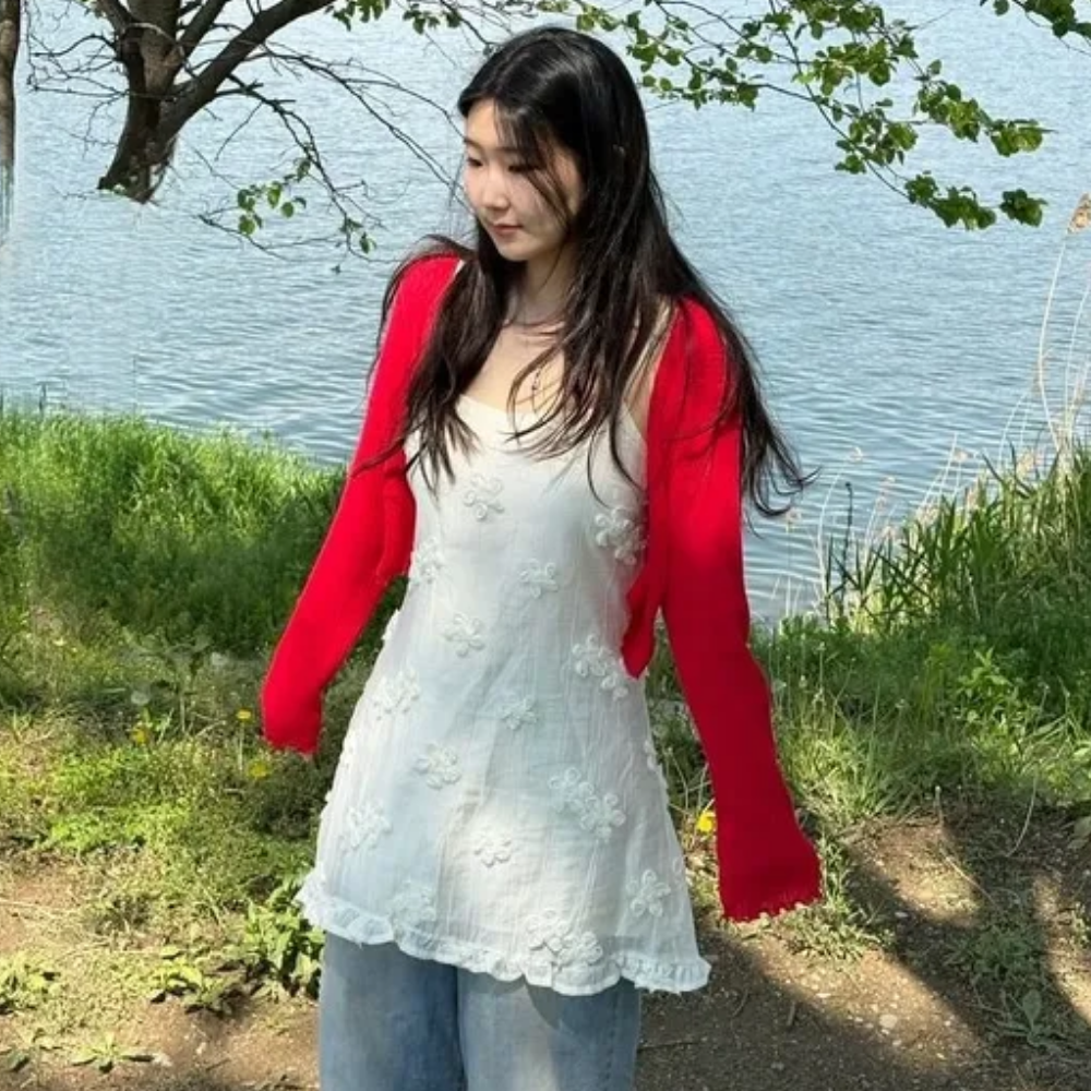 레드가디건 크롭가디건 - 상세 이미지 2
