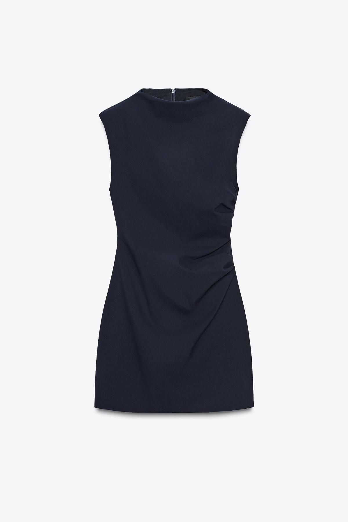 자라 테크니컬 숄더패드 미니 원피스 3067/258 NAVY BLUE - 상품 이미지