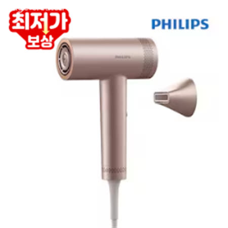 필립스 BLDC 항공모터 듀얼 에어플로우 드라이어 로즈 샴페인 BHD837/09