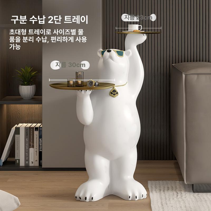 북극곰 장식 선물 거실 쟁반 크리스마스 침실 웨이터 인형 곰 고글 베어 80cm - 상세 이미지 2