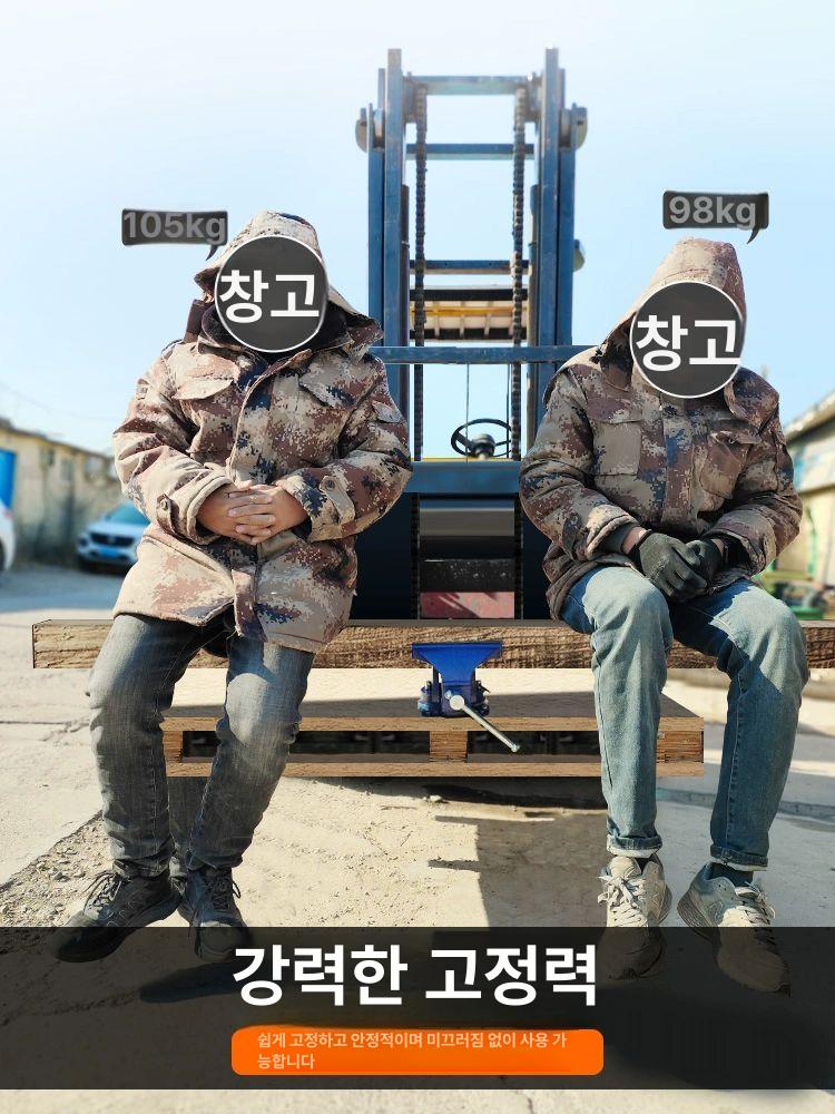 산업용 탁상 바이스 미니 알루미늄 이중턱 회전식 클램프 고정공구 작업용 다용도 8인치 볼트 포함 - 상세 이미지 3