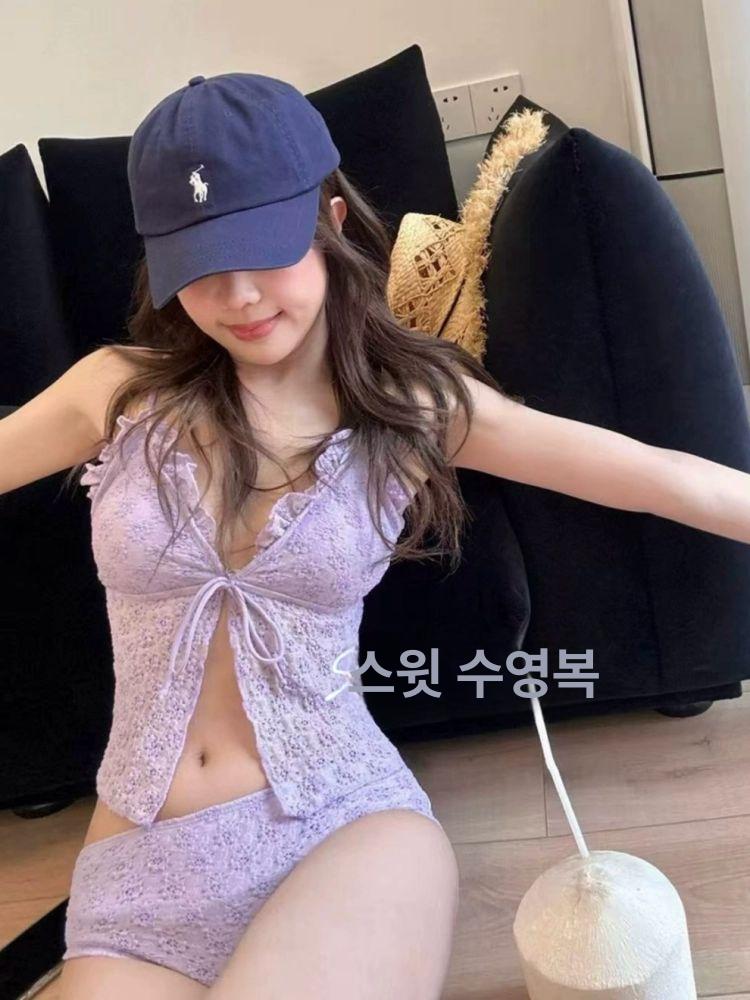 원피스수영복 비키니세트 실내수영복 휴양지 여성용 호캉스 바캉스 여자수영복 비키니수영복 타로퍼플 M 40~47.5kg - 상세 이미지 5