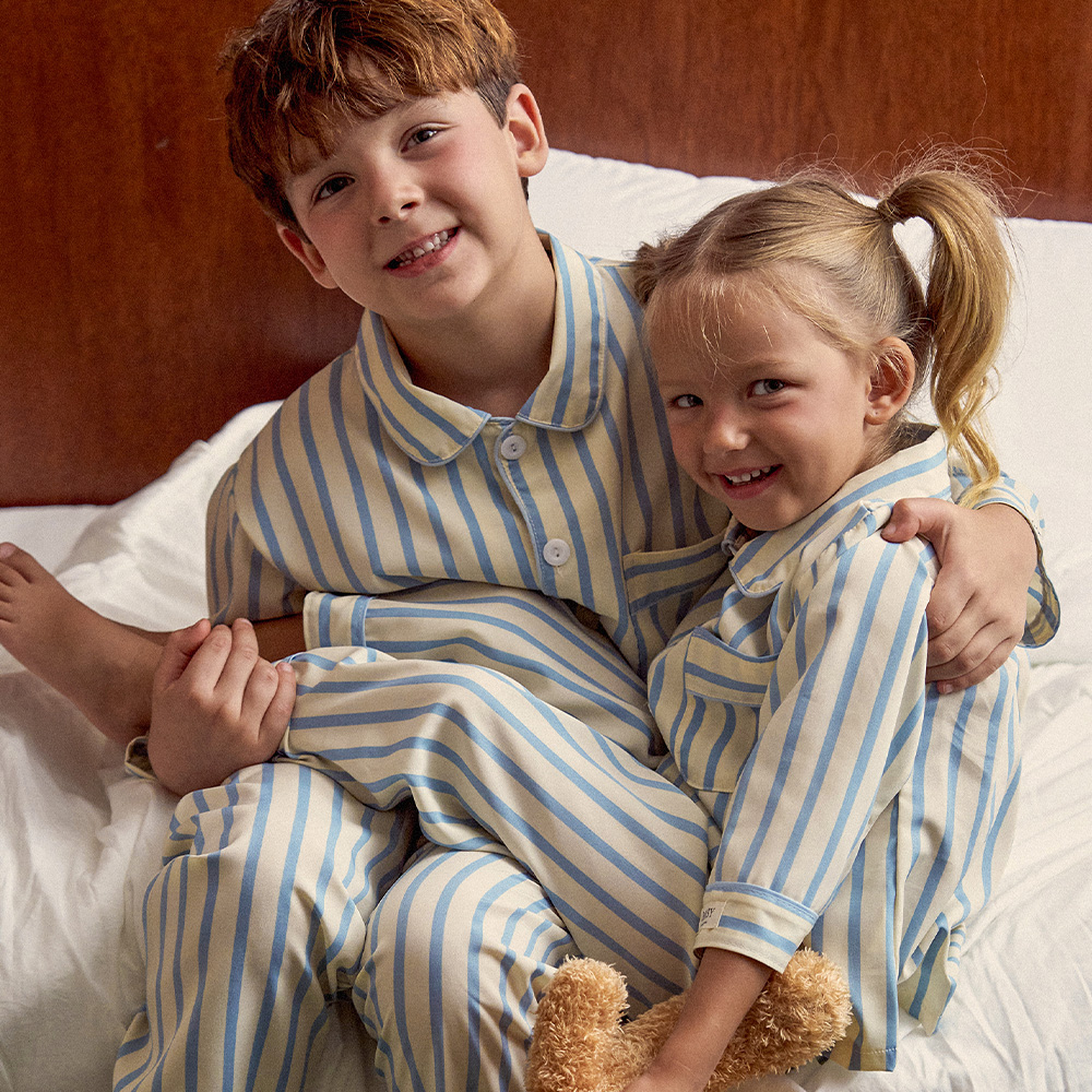 [도씨] 실크핏 퓨어 긴팔 키즈 잠옷 세트