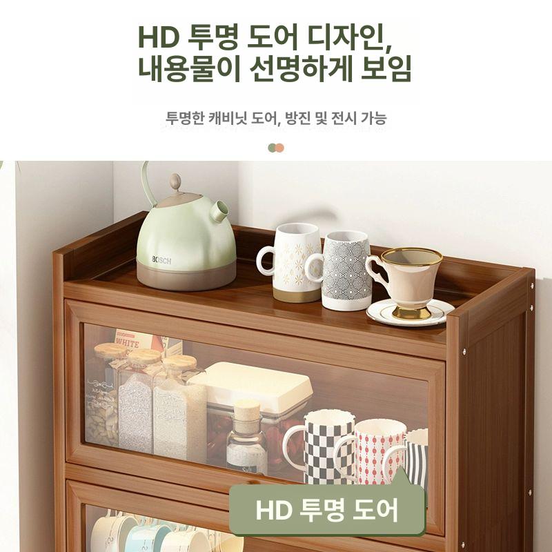 원목미니수납장 식탁위 다용도 약보관함 엔틱 틈새 티컬러 2단 40cm - 상세 이미지 3