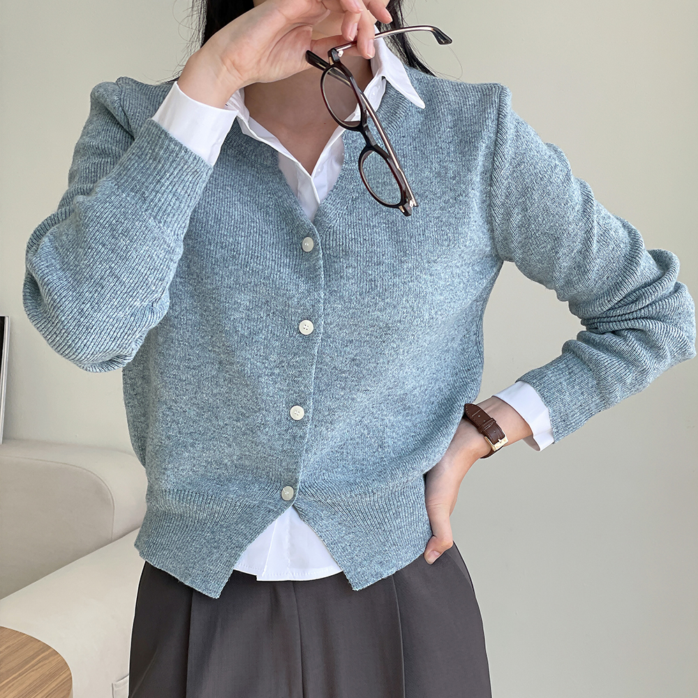 캐시미어가디건 레이어드가디건 회색가디건 - 메인 이미지