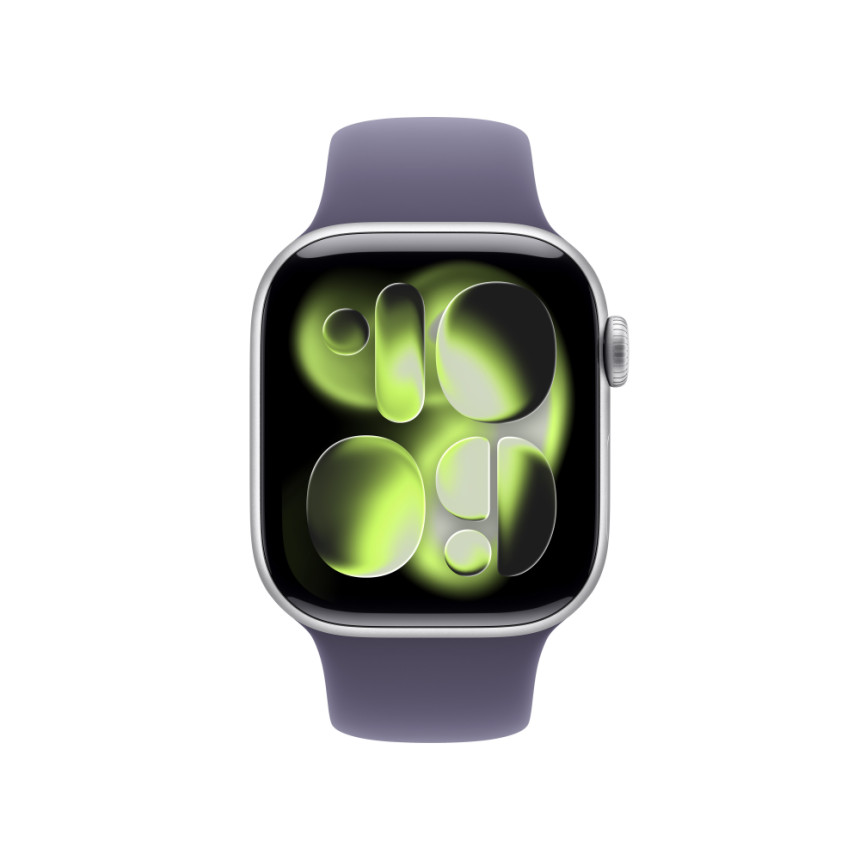 애플워치 11 GPS 실버 알루미늄, 42mm, 퍼플 포그 스포츠밴드 M/L