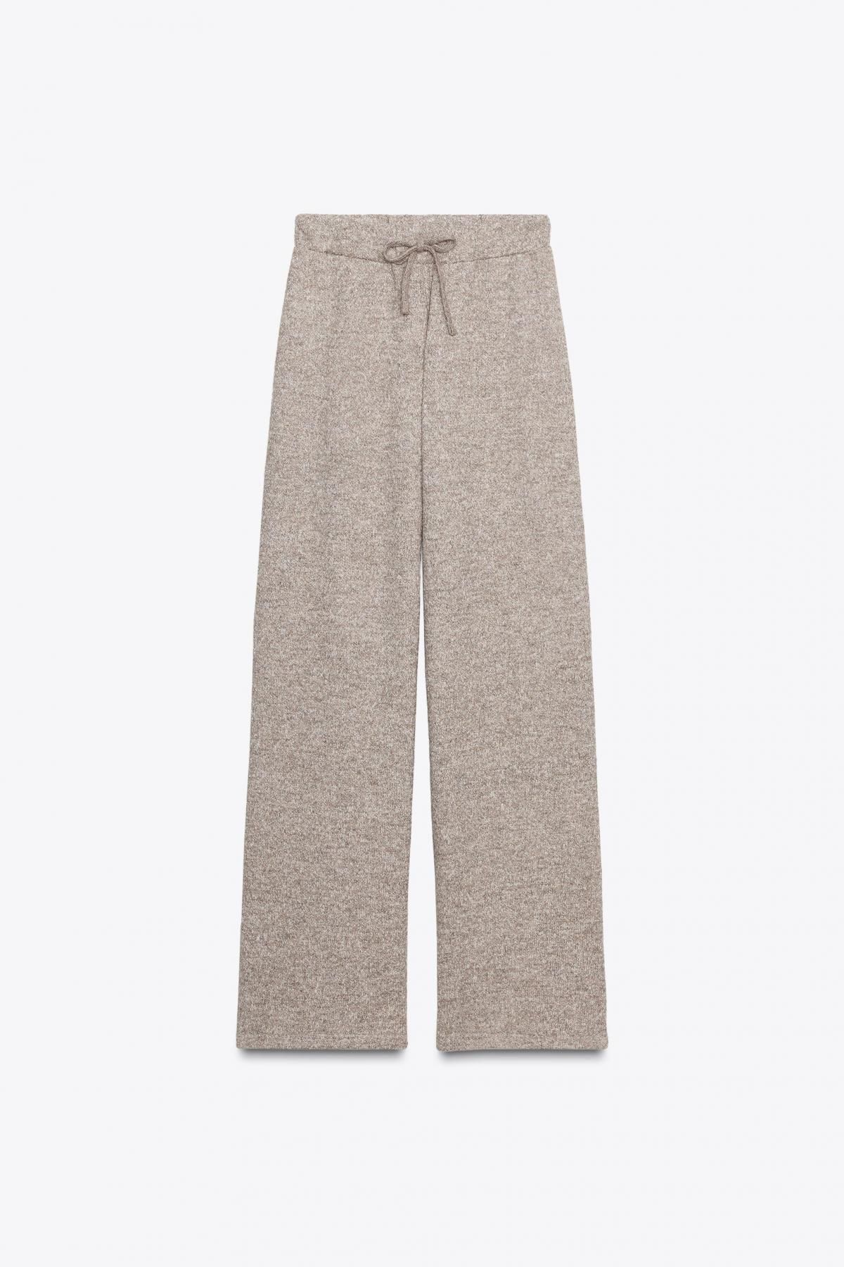 자라 내추럴 와이드핏 테크니컬 밴딩 팬츠 1223/463 BROWN / TAUPE - 상세 이미지 5