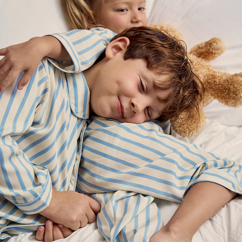 [도씨] 실크핏 퓨어 긴팔 키즈 잠옷 세트