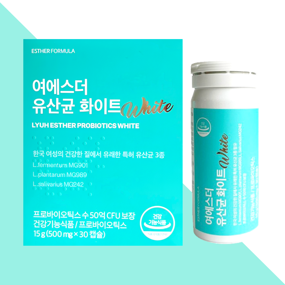 에스더포뮬러 유산균 화이트 질유산균 여에스터 30캡슐X1개 - 상품 이미지