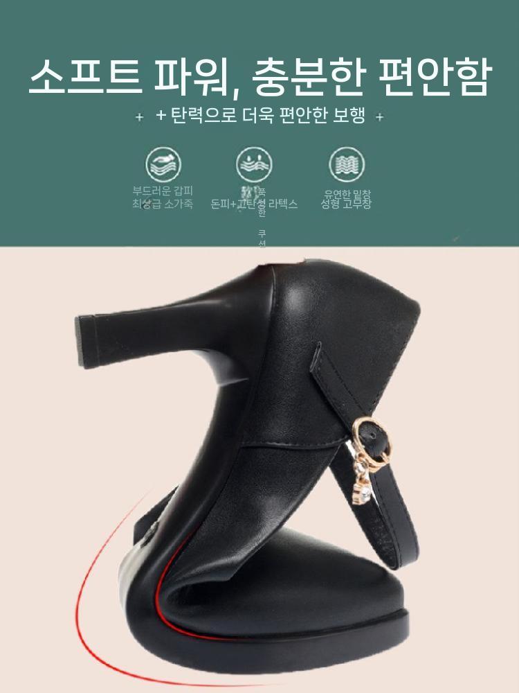 댄스화 스포츠댄스 재즈 공연 굽높은 슈즈 구두 사교 레드 7cm 36 - 상세 이미지 4