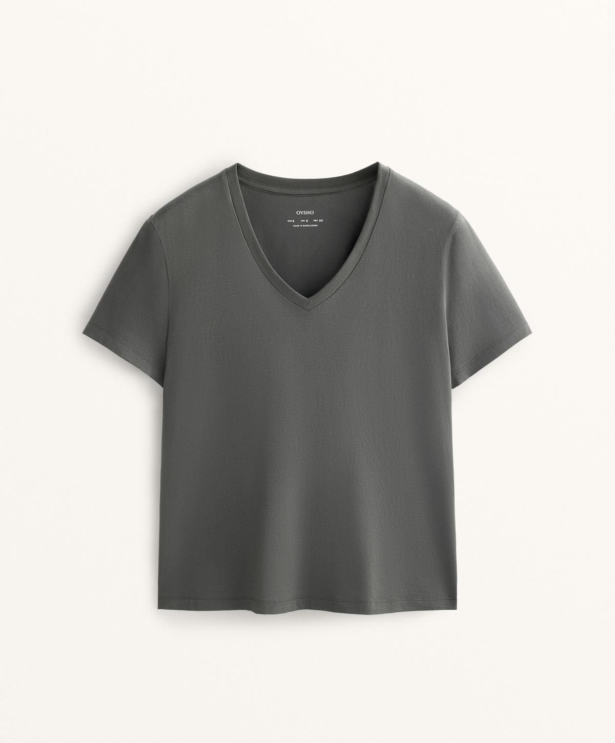 오이쇼 미니멀 베이직 코튼블렌드 V넥 반팔 티셔츠 0923/169 WHITE - 상품 이미지