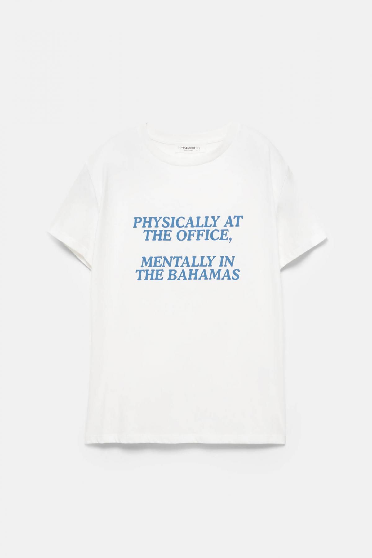 풀앤베어 코튼 레터링 크루넥 반팔 티셔츠 7153/308 ICE - 상품 이미지