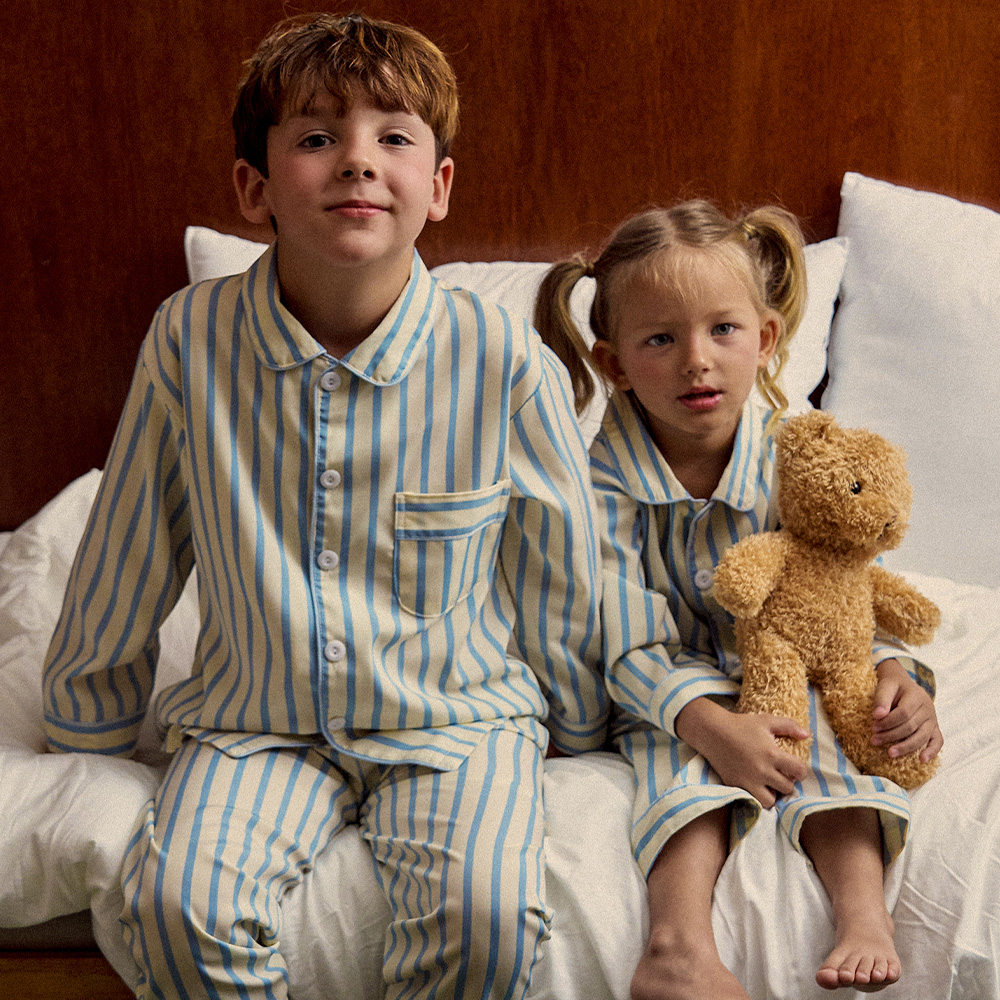 [도씨] 실크핏 퓨어 긴팔 키즈 잠옷 세트