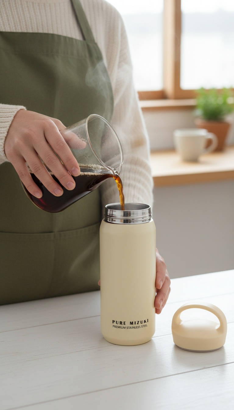 퓨어미즈키 누구나 스테인리스 SUS304 텀블러 꾸미기 스티커 포함 350ml, 1개 이미지 8