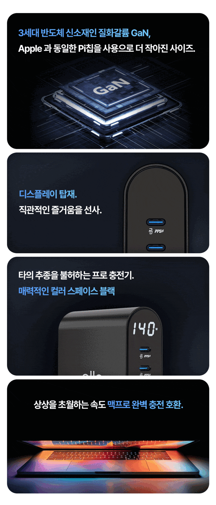 알로코리아 140W GaN 프로 PD PPS 초고속 5포트 멀티 충전기 UC5140GPD 판매처 상세 정보 이미지 4