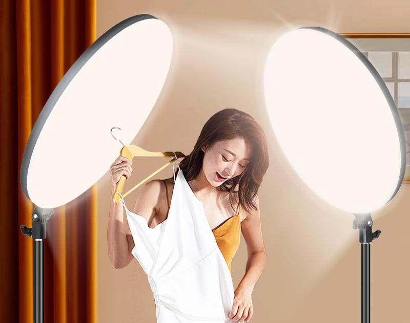 촬영 조명 사진 조명 원스탠드 장비 원형 플래시 3000W 표준 풀스크린 보조광+스탠드 - 상품 이미지