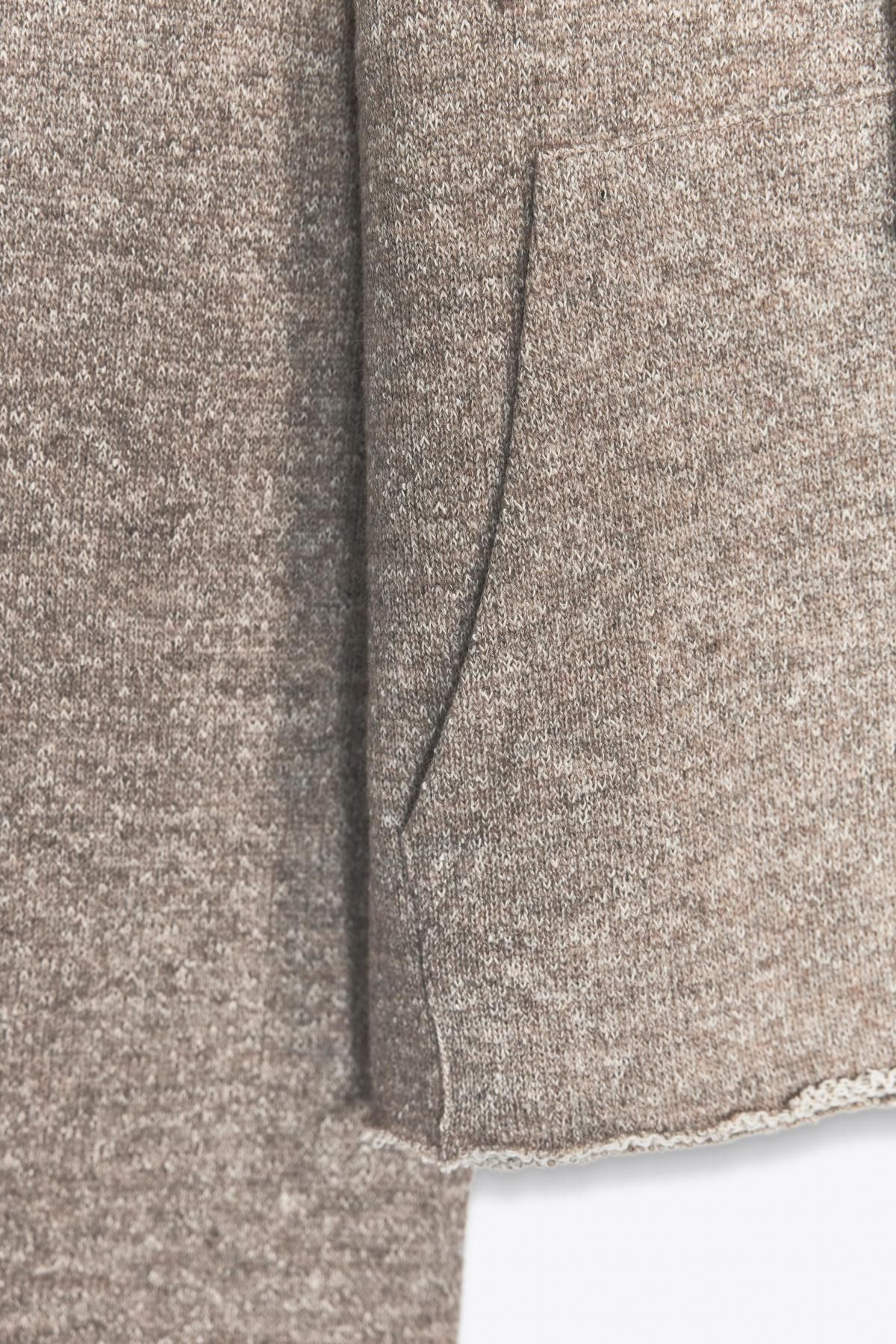 자라 루스핏 라운드넥 러스틱 후드 스웨트셔츠 1223/462 BROWN / TAUPE - 상세 이미지 5
