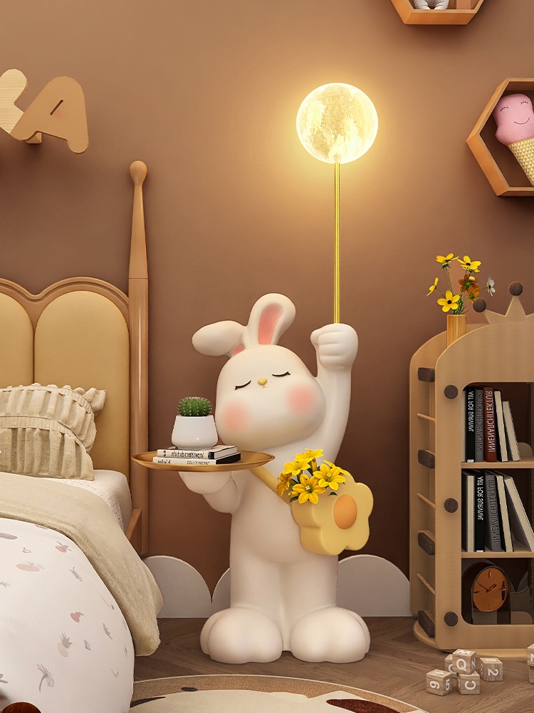 토끼 사이드테이블 인테리어 무드등 거실협탁 쇼파 협탁 침실 트레이 모양 - 상품 이미지
