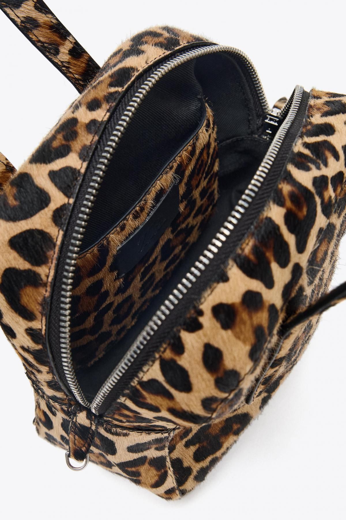 자라 애니멀 프린트 레더 미니 볼링백 6700/610 LEOPARD - 상세 이미지 5
