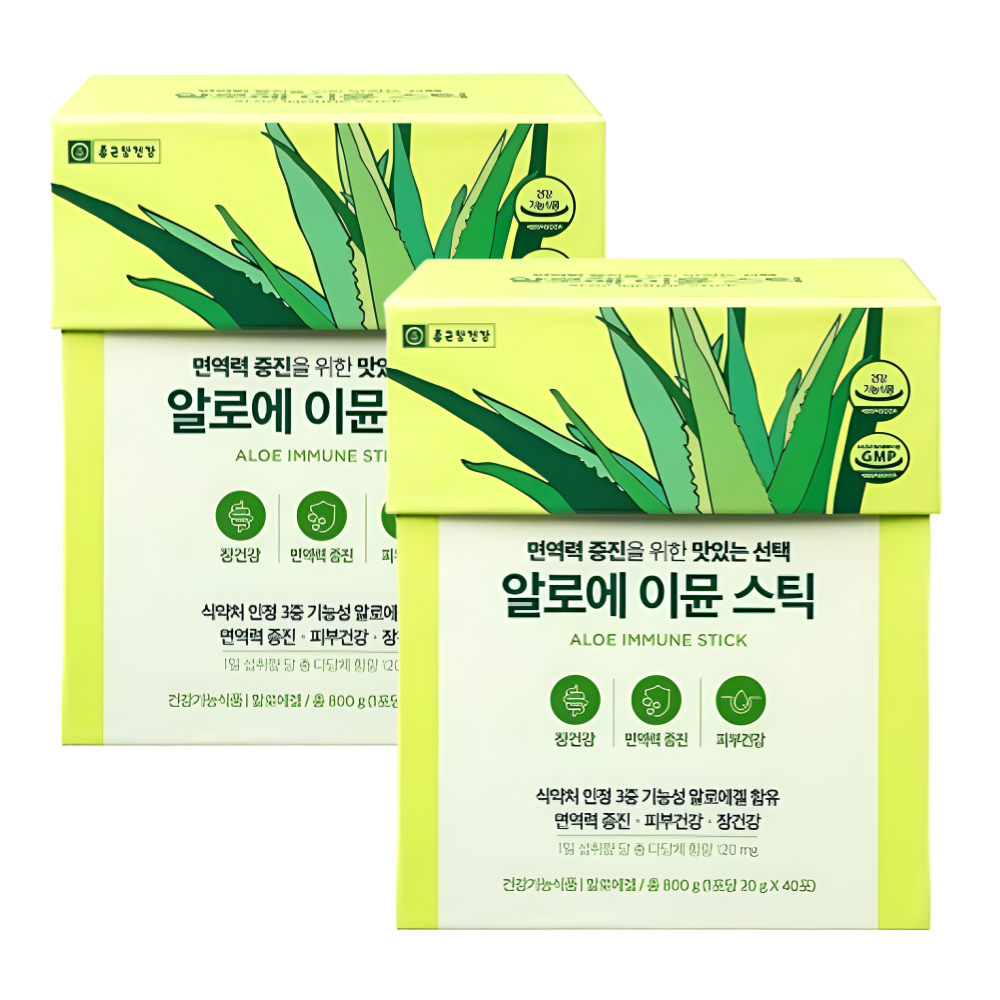종근당건강 알로에 이뮨 베라 겔 스틱 40포X2개 - 메인 이미지