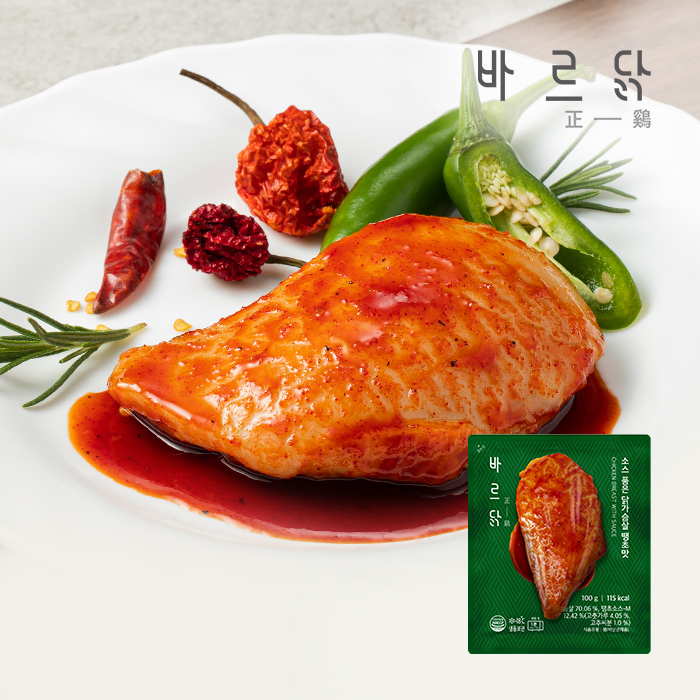 바르닭 소스품은 닭가슴살 땡초맛 21팩 - 상품 이미지