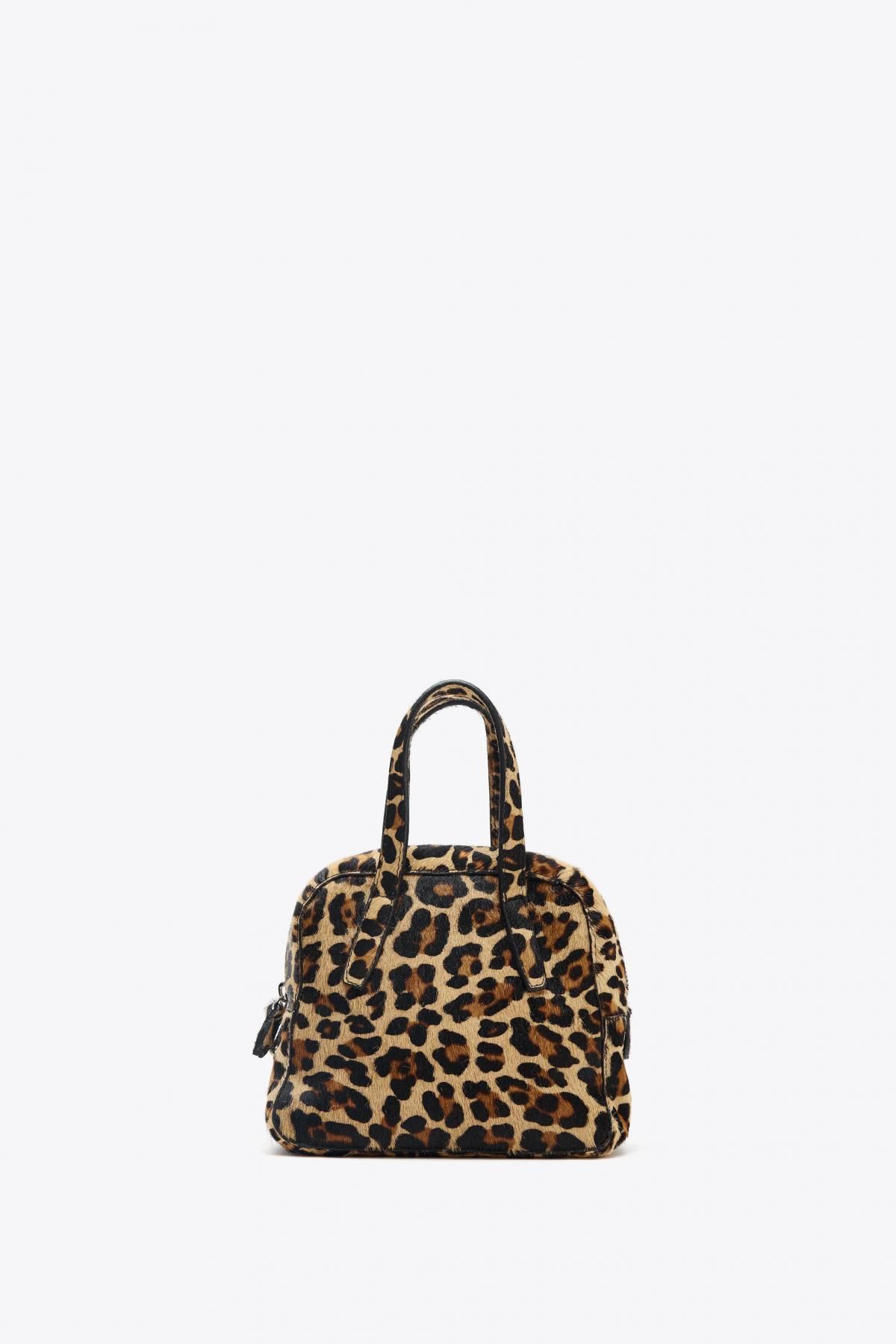 자라 애니멀 프린트 레더 미니 볼링백 6700/610 LEOPARD - 메인 이미지