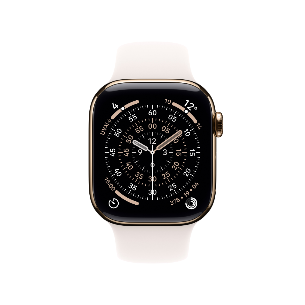 애플워치 11 셀룰러 골드 티타늄, 46mm, 라이트블러시 스포츠밴드 S/M - 상세 이미지 2