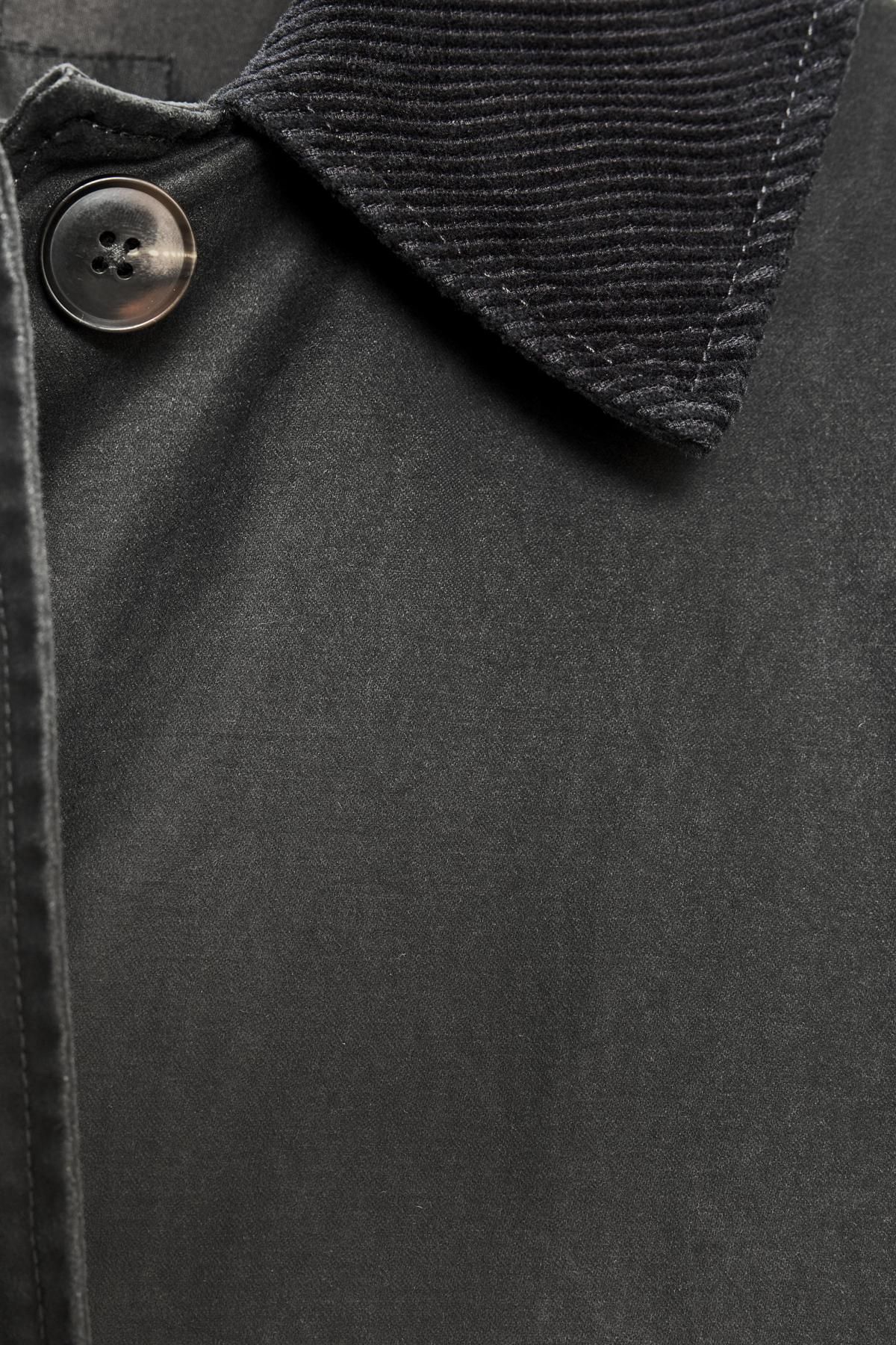 자라 코듀로이 칼라 왁스드 롱 트렌치코트 4341/708 ANTHRACITE GREY - 상세 이미지 3