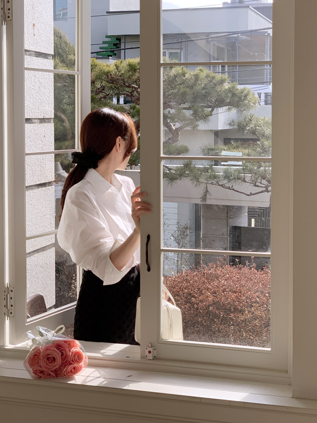 모닝 세미루즈핏 코튼 셔츠 bs7826 이미지 7