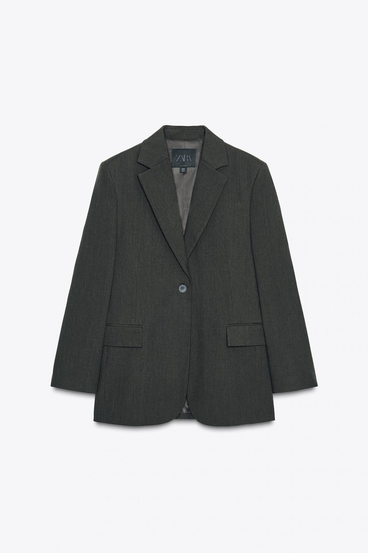 자라 오버사이즈 테크니컬 울 블레이저 8576/700 GREEN MARL - 메인 이미지