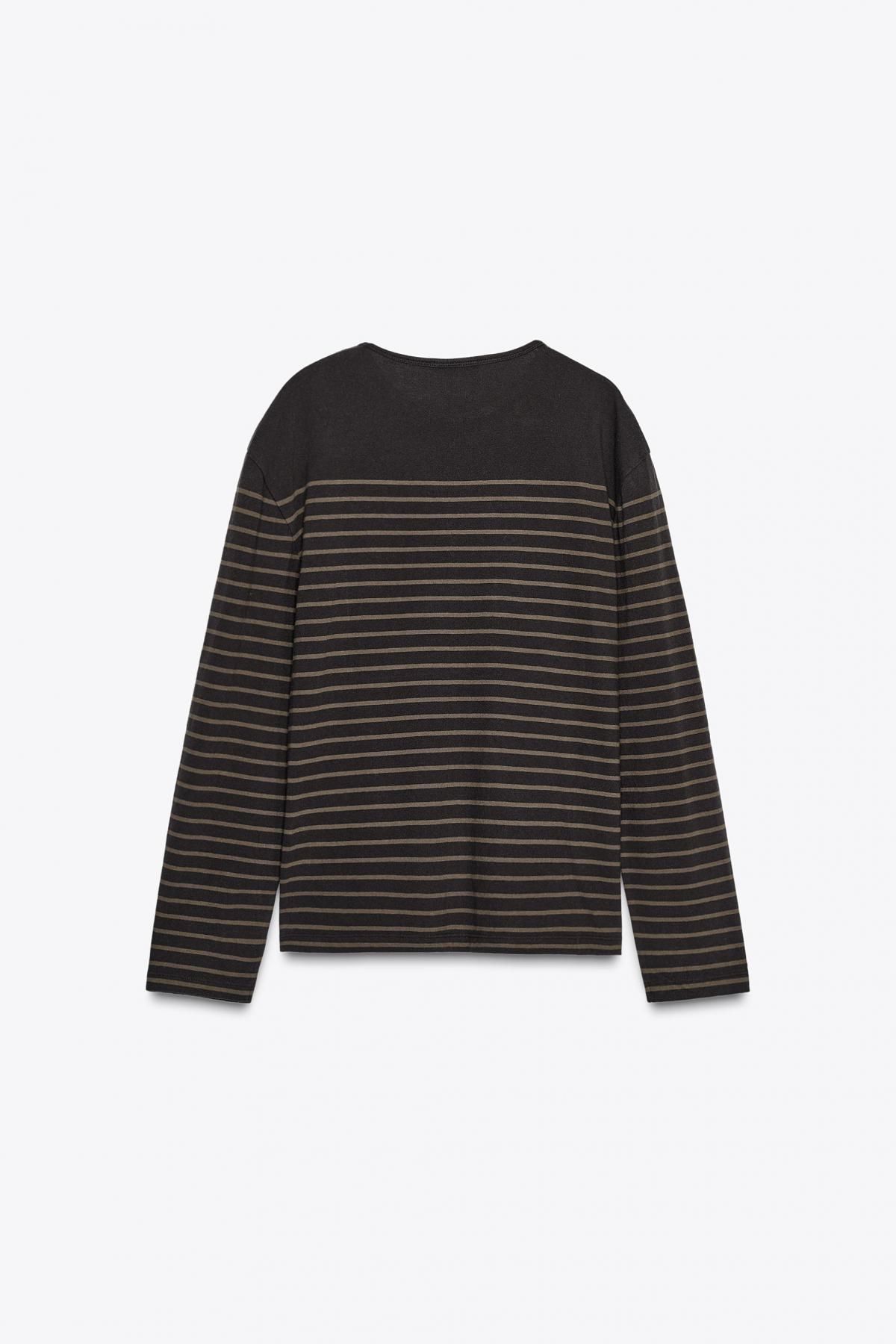 자라 스트라이프 레귤러핏 라운드넥 긴팔 티셔츠 4424/725 STRIPES - 상세 이미지 5